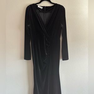 Black velvet maxi dress, XL